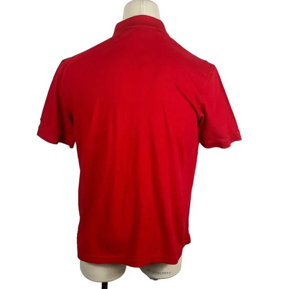 Men's Masters Collection 100% Pima‎ Cotton Red Polo Embroidered Logo Large - Picture 5 of 9